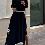 Long Sleeve Skirt Two Piece Set