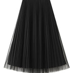 Reversible pleated a-line gauze skirt