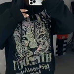 Women's Hooded Leopard Print Casual Top with Rhinestones