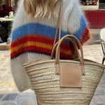 Fuzzy Colorblock Knit Cardigan