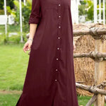 Casual Solid Buttons Mandarin Collar A Line Dresses