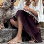 White bell-sleeve resort style top