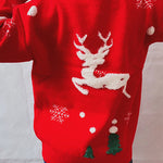 Christmas Pattern Knitted Crew Neck Long Sleeved Sweater
