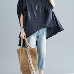 Irregular High-Low Oversize Batwing Sleeve Shirt