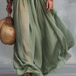 Boho-Vintage Elegant Embroidered Chiffon Maxi Dress