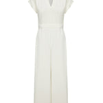 Cap Sleeve Wide Leg Solid Color Jumpsuits