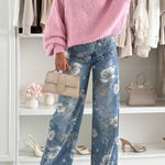 FIERRA pastel pink sweater with wool