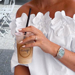 Loose Applique Solid Color Three-Dimensional Flower Off-the-shoulder Blouses&shirts Tops