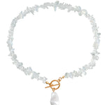 Statement Coral Chip & Pearl Necklace
