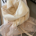 Sun-Protection Beaded See-Through Shawl&Scarf