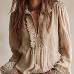 Victorian Ruffle Lace Zip Blouse