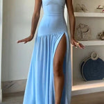 Eden Patchwork Semi-sheer Chiffon Strapless Maxi Dress