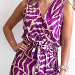 Summer Suit Swirl Print Sleeveless Jumpsuit
