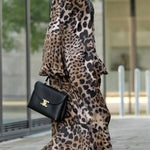 Rayna Lace Mixed Leopard Print Balloon Sleeve A-line Maxi Dress