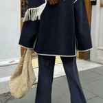 Scarf-Neckline Felt Woolen Coat