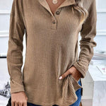 Stylish Buttoned Long Sleeve Sweater