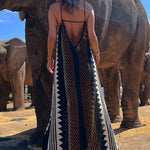 Take A Trip Ethnic Print Backless A-line Maxi Dress