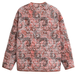 Retro Print Loose V-Neck Cardigan Cotton Jacket