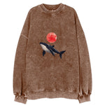 Celestial Whale Voyage Vintage Sweatshirt
