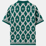 Retro Rhombus Geometric Knit Shirt