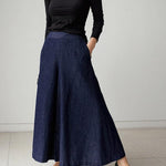 Loose Wide-Leg Empire Jean Pants