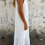 Cotton and Linen Suspender Long Dress