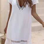 Loose fit solid color dress
