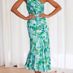 Margovil One Shoulder High Waist Mermaid Floral Cami Dress