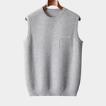 PURE EXTRA-FINE MERINO WOOL CREWNECK VEST