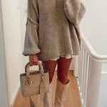 Margovil Drop Shoulder Plain Casual Pullover Sweater
