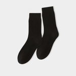 BLACK ULTRA-SOFT RIBBED MERINO WOOL SOCKS
