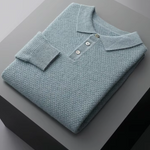 PREMIUM CASHMERE TEXTURED SWEATER POLO
