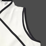 False Two Sleeveless Solid Color Midi Dresses