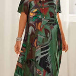 Tunic round neck loose beach maxi dress