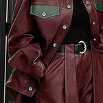 Long Sleeves Loose Buttoned Pockets Solid Color Round-Neck Jackets Outerwear