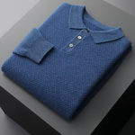 PREMIUM CASHMERE TEXTURED SWEATER POLO