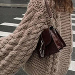 Margovil Round Neck Oversized Cable Knit Sweater