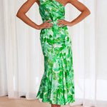 Margovil One Shoulder High Waist Mermaid Floral Cami Dress
