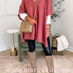 Chicest V Neck Loose Fit Solid Poncho Sweater