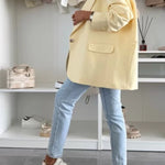 Solid Color Casual Lapel Long Sleeve Oversized Blazer
