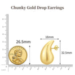 Gold Teardrop-Shaped Earrings