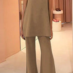 Margovil Solid Cami Top and Wide Leg Pants Set