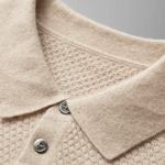 PREMIUM CASHMERE TEXTURED SWEATER POLO