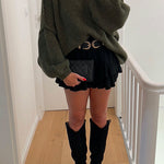 Margovil Drop Shoulder Plain Casual Pullover Sweater