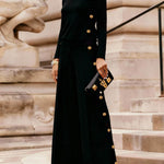 High Waisted Loose Buttoned Contrast Color Split-Joint Blazer Pants