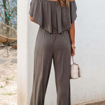 One-shoulder fashion off-the-shoulder jumpsuit