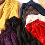 Casual Solid Color Chiffon Column Wide Leg Pants&Skirt