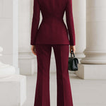 High Waisted Wide Leg Solid Color Pants Suits Bottoms