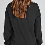 Women's Slit Mock Neck Oversized Sweatshirt