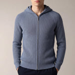 Siro Light Blue Cable Knit Hoodie